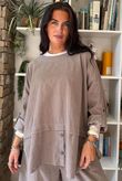 Bateau Needlecord Lazy Layer Top Mocha